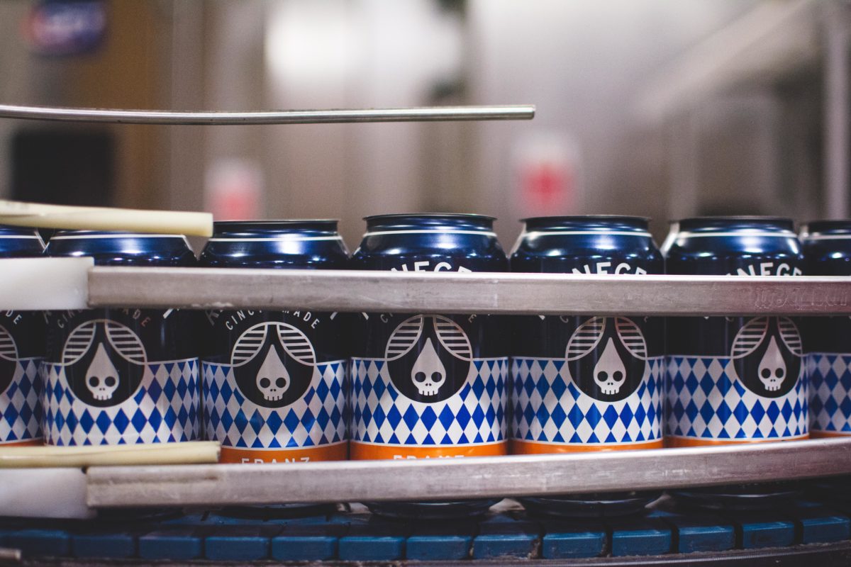 Rhinegeist Franz on the canning line