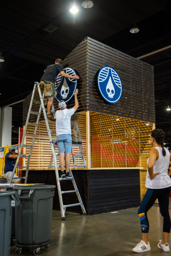 Rhinegeist brewery constructing endcap for GABF 2018